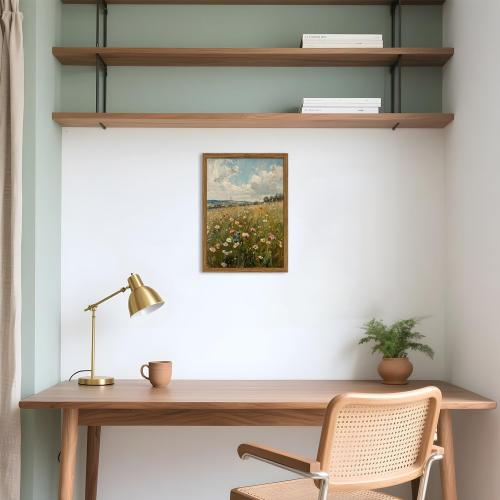 Vintage Wildflowers Wall Art, Vintage Botanical Wall Decor Paintings, Farmhouse Nature Colorful Flower Canvas Prints Artwork for Bedroom Living Room 24x16 inch Wood Framed