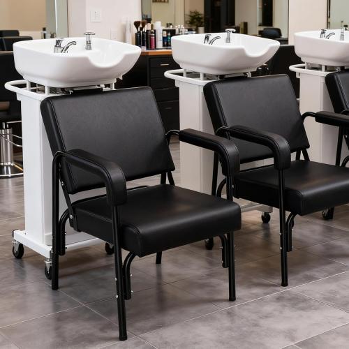 Salon Shampoo Chair Auto Reclining with Thick Cushions, Heavy Duty Shampoo Bowl Chairs for Salon Comfortable Hair Washing Chair for Home, Professional Spa Beauty Equipment for Hair Stylists, Barbers