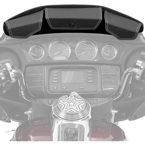KEMIMOTO Windshield Bag Batwing Fairing Pouch Compatible with 2014-2024 2025 Touring Street Glide Road Glide FLHX FLH Pouch Pocket with White Stitching