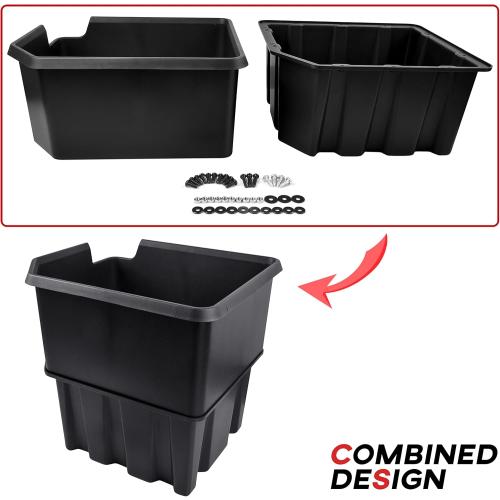 SAUTVS Under Seat Storage Box for Polaris Ranger 1000/XP 1000/Crew/Diesel 2018-2025, Poly Underseat Combined Storage Bin, Replace #2882910