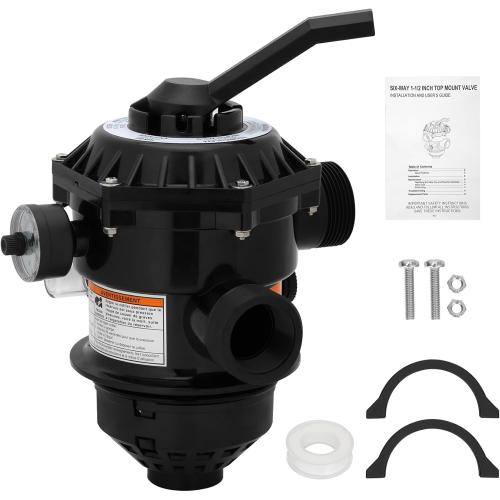 272526 Sand Filter Multiport Valve Replacement for Pentair 262506 1-1/2 Inch 6-Way Clamp Style, Compatible with Tagelus/Sand Dollar/Meteor Pool Sand Filter, Multi Port Valve