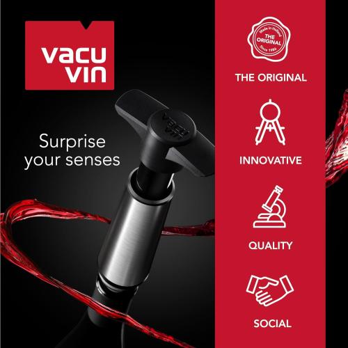 Vacu Vin Active Wine Cooler - Flexible Insulated Chiller For Standard Size Bottles - Keeps Drinks Refreshingly Cold - Durable & Easy To Use - Premium Design For Any Occasions, Wine Grapes Print