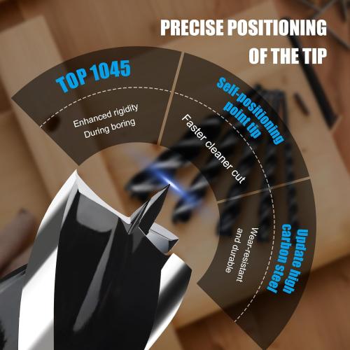 1-1/4 x 6 Auger Drill Bit for Wood,Hex Shank Tri Flute Drill Bit