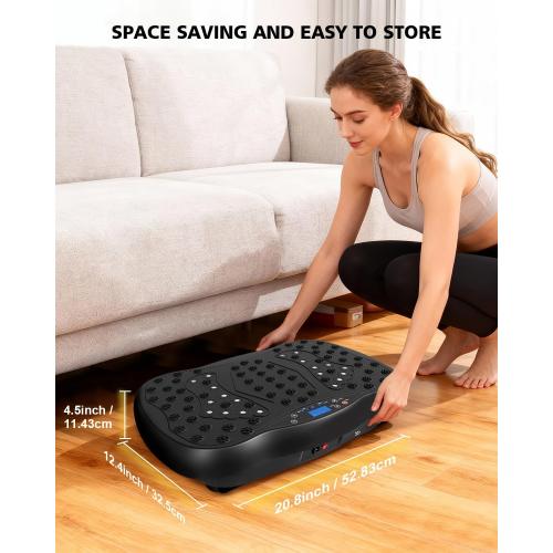 Vibration Plate Exercise Machine, 10 Auto Modes/200-Levels Vibrating Plate for Lymphatic Drainage Weight Loss, 450lbs Capacity Whole Body Shake Plate for Women & Men