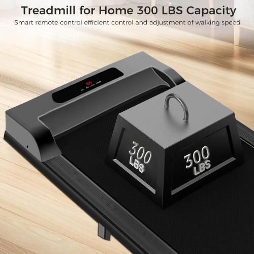 Walking Pad with Handle Bar, 3 in 1 Under Desk Treadmills with Remote Control, Electric Compact Treadmill,2.5HP Treadmills for Home Small Space, Portable Treadmill with Handle, 300 LBS Capacity