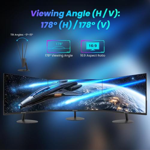 ArcticPro 22 inch 144Hz 100Hz Monitor, Full HD (1920 x 1080p) Computer Monitor, 105% sRGB, 3000:1 Contrast, 3-Sided Frameless, Ultra Slim, VESA, LowBlue Mode, Tilt Adjust, HDMI *1, VGA*1