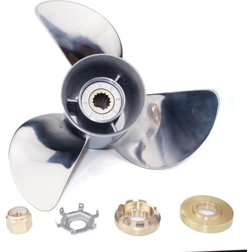 CAPTAIN Stainless Steel 13 1/4X17 Propeller for Mercury Outboard, 13 1/4 Diameter x 17 Pitch, 15 Spline Tooth Boat Motor Prop, RH Propellers for 40 50 70 Force 75 80 90 100 115 125 140 HP