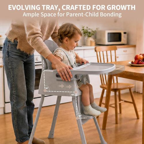 Portable Baby Highchair for Months Infants and Toddlers with 5 Point Harness Convertible Comfortable Seat for Cozy Eating Table Sit Up High Chair and Seats for Sitting Up Back Booster Feeding Chairs | Feeding Chairs with 5 Point Harness Convertible Seat, Adjustable Tray & Footrest, Dishwasher-Safe Tray & PU Leather Cushion
