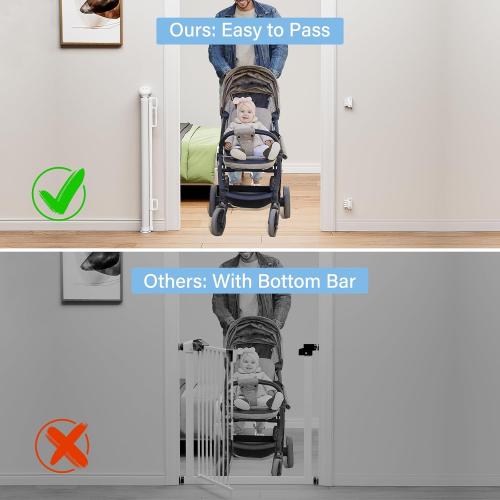 PRObebi Retractable Baby & Dog Gate - Extends to 72 Wide, 34 Tall, for Stairs, Doorways, Hallways & Outdoor Use