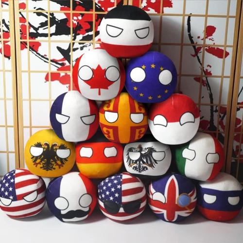 Polandball Plush Doll Countryball, Toy Plush Gift,USA USSR UK France Russia Canada Italy Country Ball, 7.87 Inches