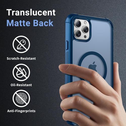 Magnetic for iPhone 11 Pro Max Case, [Compatible with MagSafe][Military Grade Drop Protection][Heavy Duty Protection][Non-Slip][Shockproof] 2-Layer Durable Bumper Phone Case 6.5''-Deep Blue