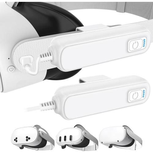 Battery Pack for Meta/Oculus Quest 3s/3/2, 2-Pack 5000mAh Power Bank for Extended VR Playtime, Lightweight & Fast Charging VR Headset Accessories Compatible with Meta Quest Original Straps