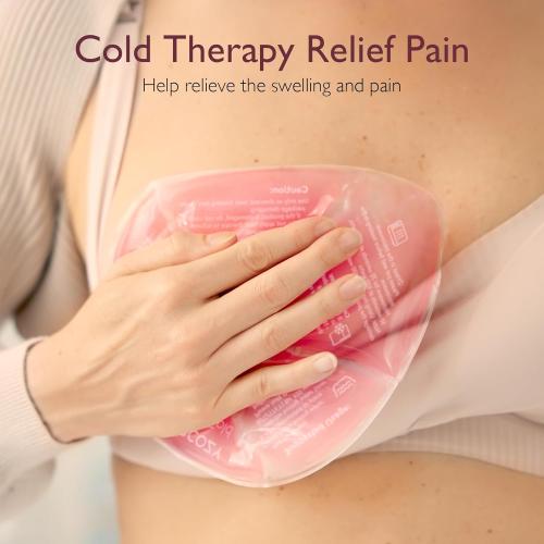 Momcozy Larger Breast Therapy Packs, Hot and Cold Breast Pads with 2 Soft Covers, Breastfeeding Essentials，2 Pack，Pink