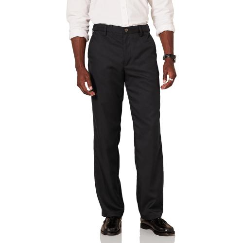 Size 34W 30L Men's Classic-Fit Expandable-Waist Flat-Front Dress Pant