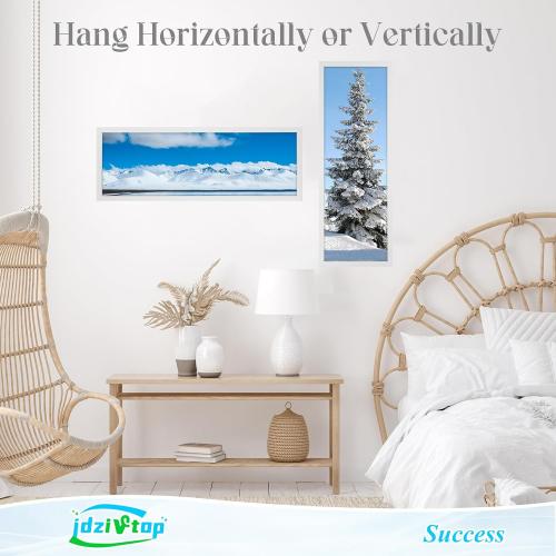 13x39 Frame Rustic White, Distressed 39x13 Picture Frame, Art Pic Hanging Poster Frame, 13 by 39 Gallery Family Concert Portrait Wall Photo Frame Anniversary/Birthday/Wedding/Thank you/Christmas Gift