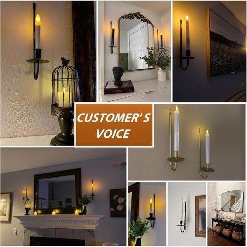 Candle Sconces Set of 2, Taper & Pillar Wall Candle Holder, 13.2 Inch Black Wall Sconces Set of Two, Decor for Entryway, Stair Corner, Living Room, Gifts for Men Women Mom or Dad