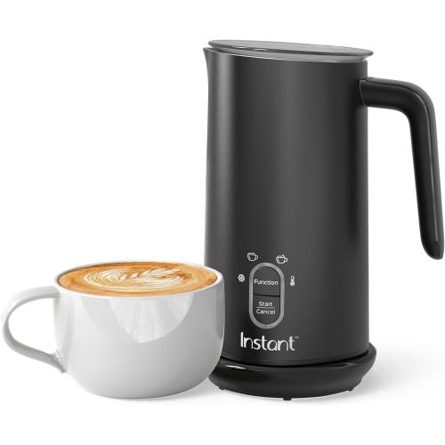 Instant Pot Milk Frother, 4-in-1 Electric Milk Steamer, 10oz/295ml Automatic Hot and Cold Foam Maker and Milk Warmer for Latte, Cappuccinos, Macchiato, From the Makers of Instant 500W, Black