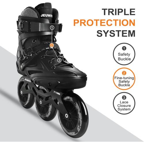 Inline Skates for Men Women, 3 Wheel Roller Skates Blades for Male Female, High Performance Fitness Inline Speed Racing Skates for Adult and Unisex