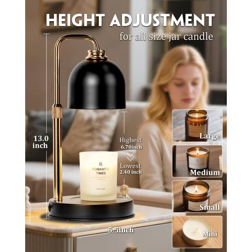 Candle Warmer Lamp with Timer & Dimmable Brightness, House Warming Gifts New Home, Candle Warming Lamp Gifts for Valentines, Birthday Gifts for Women Mom, Flameless Wax Melt Warmer for Jar Candles