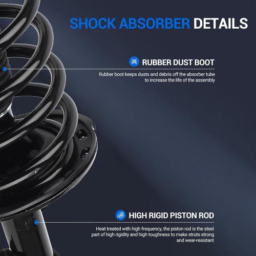 Autoround 172364 172363 Front Complete Strut & Coil Spring Assembly Compatible with Toyota Sienna 2005 2006 2007 2008 2009 2010 FWD