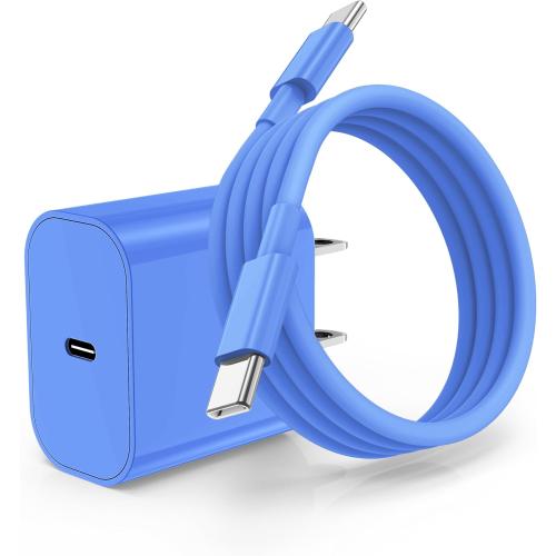 iPhone 17 16 15 Charger Fast Charging Block,10ft USB C to C Cable Cord Long and 20W Type C Charger Plug for Apple iPhone 17 Pro Max/16 Pro/15 Plus/15/AirPods/iPad Air/Mini/Power Adapter-Blue