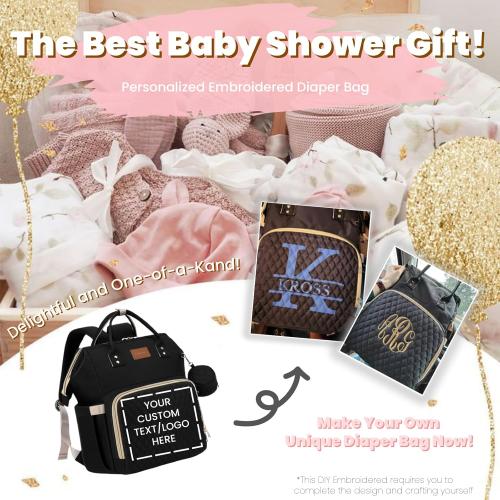 Diaper Bag Backpack with Changing Pad Pacifier Case, Baby Bag for Boy Girl Toddler - Large,Stylish, Waterproof Travel Quilted Diaper Bag for Mom - Baby Shower Gifts, Black