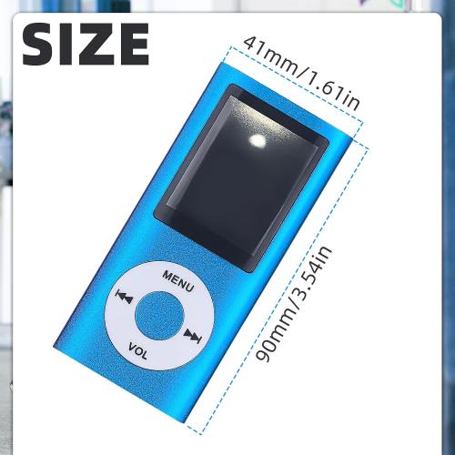 MP3 Player, Portable Multifunctional MP3 Digital Music Player, Blue