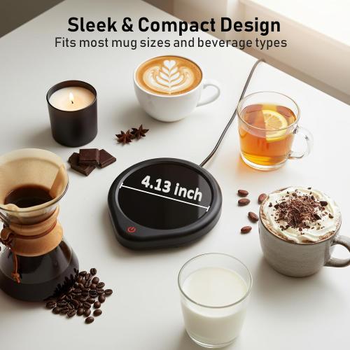 Coffee Mug Warmer, Cup Warmer for Desk with Auto Shut Off Smart Temperature Settings, Electric Beverage Tea Water Milk Heater for All Cups and Mugs, Heating Plate Candle Wax Warmer