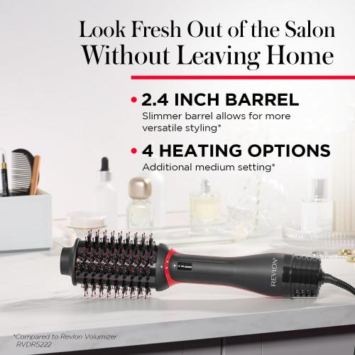 REVLON One Step Volumizer PLUS Hair Dryer and Styler - More Volume, Less Damage, and More Styling Control for Easy and Fast Salon-Style Blowouts, Plus Travel Friendly (Black)