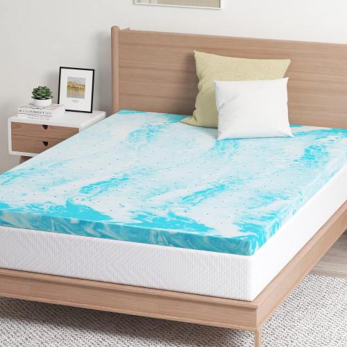 EGO Topper 2 Inch Twin Memory Foam Mattress Topper, Gel Foam Mattress Topper for Pressure Relief, Ventilated Design Bed Topper in a Box, CertiPUR-US Certified, 38×75, Medium