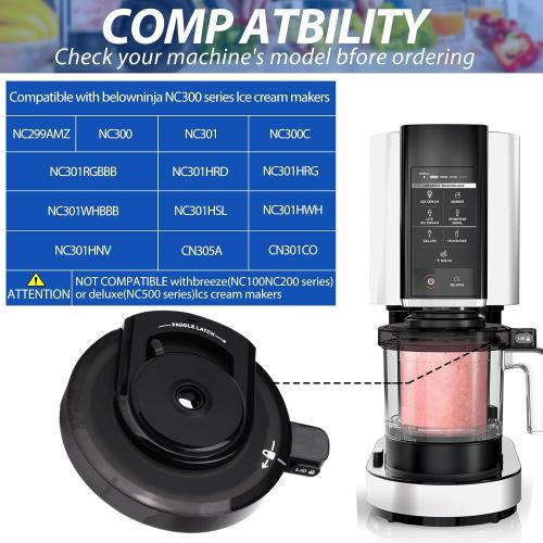 Replacement Outer Bowl Lid for NC301Creami Ice Cream Maker,Compatible with NC301/NC300/NC299AMZ/NC201/NC101