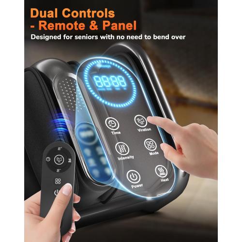 Shiatsu Foot Massager Machine with Heat : Deep Kneading Calf Massager with Vibration for Plantar Fasciitis, Neuropathy, Pain Relief, Circulation for Home and Office Use*Missing Remote*