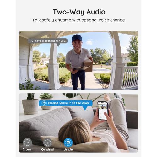 BOIFUN Video Doorbell Camera Wireless – No Subscription Required, 2K HD
