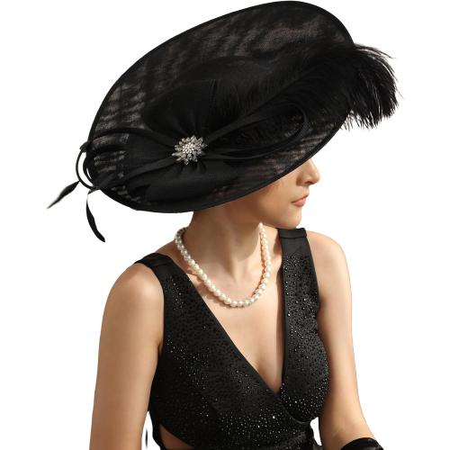Unpifolov Fascinators Hats Elegant Women Flower Mesh Feathers Wedding Cocktail Bride Headband for Derby Hat Tea Party
