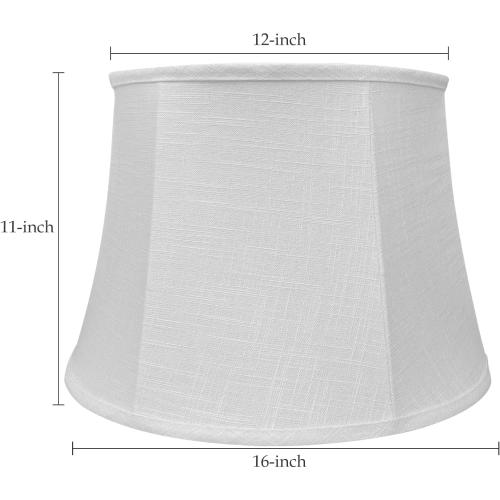 Tootoo Star Brown Large Drum Lamp Shade for Chandeliers Floor Light and Table Lamp,12x16x11 Spider,Fabric Natural Linen Hand Crafted (White)