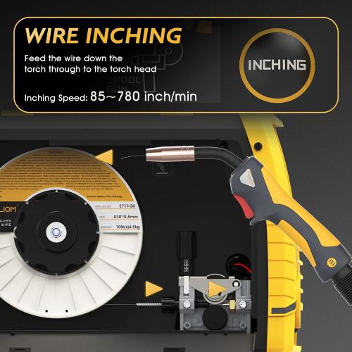 TOOLIOM 200A 5-in-1 Aluminum MIG Welder Kit, Wire & Gloves | 5 in 1 MIG/flux MIG/spool gun MIG/Lift TIG/stick welder, 110/220V Dual Voltage, smart synergic control