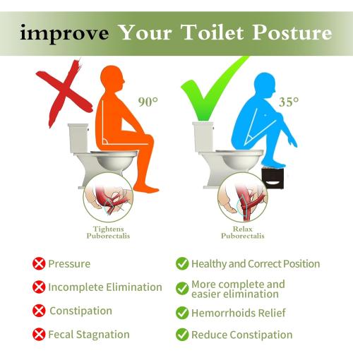 7 Inch Bamboo Toilet Stool, Foldable Poop Stool, Bathroom Step Stool Squat (Brown)