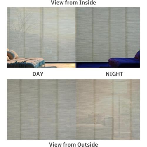 Replacement Fabric Panels – Fabric Only – 4 Panels (23” x 96”) – Trimmable, Natural Woven, Light-Filtering, Easy Swap – Fits Most Panel Track Blinds,Sand Gold