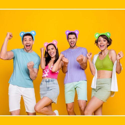 3 Pcs Halloween Bear Costume Include Bear Ear Headband,Tail and Fabric Patches for Men Women Party Cosplay