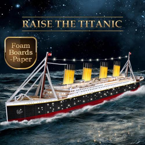 CubicFun Titanic 3D LED Puzzles for Adults 266 Pieces,Titanic Toys for Teens, Home Decor Birthday Gifts Adults Easter Gift
