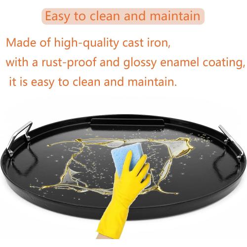 Heavy cast iron Cooking Griddle Plate for Weber 22 Kettle, One-Touch, Master Touch, Bar-B-Kettle, Performer Charcoal Grill for Recteq Pellet Grill RT-B380 Bullseye, Fire Pit Camping
