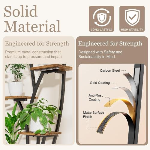 Plant Stand Indoor with Grow Light - Lighted Indoor Plant Shelf Tall 2 Pack