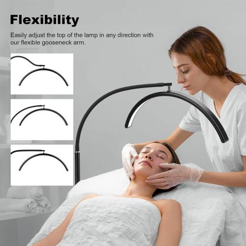 Half Moon LED Floor Light - Professional Shadow-Free Lamp for Lash Techs, Estheticians & Tattoo Artists | Dimmable for Eyelash Extensions, Nail Art, Home & Office