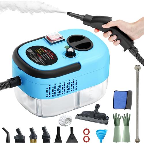 2500W Handheld Steam Cleaner,Portable Car Steamer For Auto Detailing,High-Temperature and Pressure Steam Cleaner For Home, Steam Cleaning Machine for Furniture,Kitchen,Grout,Floor,Tile (Blue)