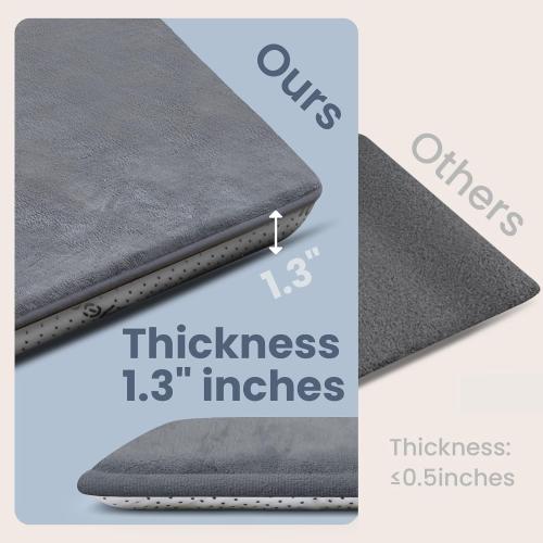 Baby Play Mat for Floor,1.3 Thick Elasti-Foam 50×50 Playpen Mat for Tummy Time,Water Repellent Soft Coral Velvet for Toddler,Infant,Kids,Non-Slip Backing Safe for Crawling(Dark Grey)