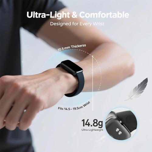 Fitness Tracker Smart Watch for Men Women, 1.47 HD with Bluetooth, 24/7 Heart Rate & Blood Oxygen Monitor, Sleep & Step Counter, 100  Sports Modes, IP68 Waterproof, Compatible with Android iOS