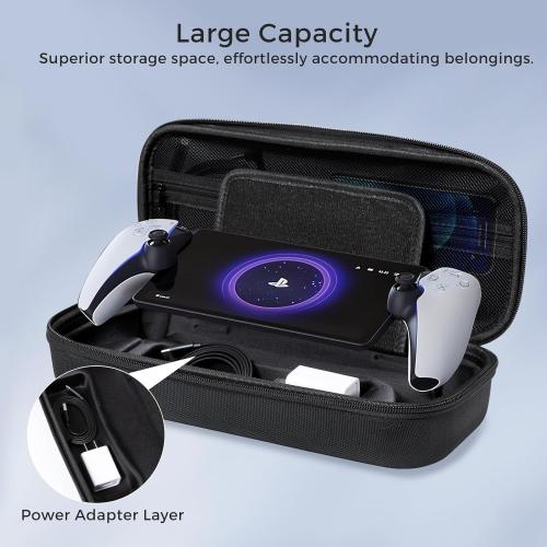 CoBak Hard Carrying Shell Case for PlayStation Portal Remote Player - with 2 Screen Protector, 1 Grip Case, 4 Thumb Grip Caps, Hard Outer Cover for PS5 Portal, Black