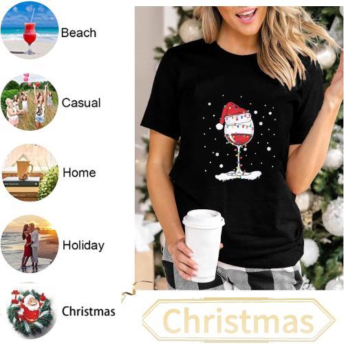 Size L ...Christmas Shirts for Women Teacher Christmas Shirt Womens Christmas Tops Xmas Tee Tops