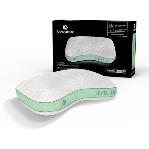 Bedgear Level Cuddle Performance Pillow - Firm Bed Pillow for Side Sleepers - Moisture Wicking Removable Cover - Size 2.0