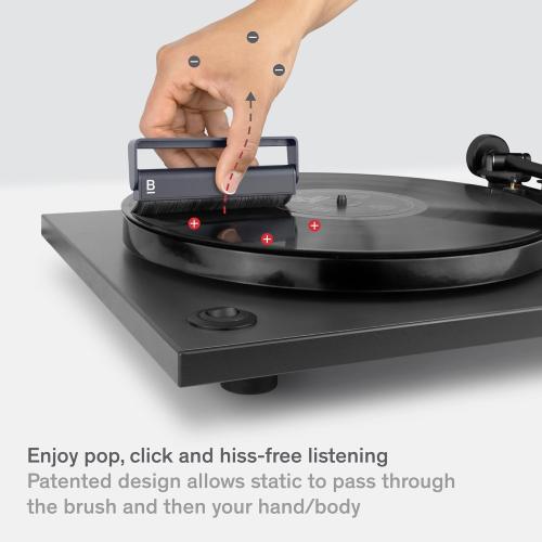 Record Cleaner Brush - Carbon Fiber Anti-Static Vinyl Brush - Record Player Accessories for Vinyl Cleaning